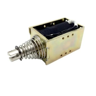 1U578 DC 12V 24V พลังงานเปิดกรอบผลักดันดึง สอลีนอยด์เส้นตรงที่มี 10 มิลลิเมตร