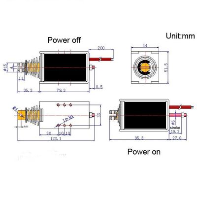 1U578 DC 12V 24V พลังงานเปิดกรอบผลักดันดึง สอลีนอยด์เส้นตรงที่มี 10 มิลลิเมตร